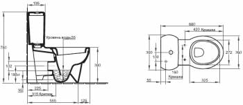 Унитаз напольный JACOB DELAFON OVE 19974W-00. Фото