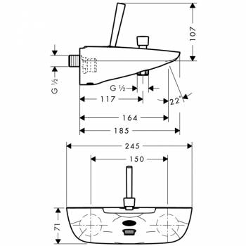 Смеситель для ванны HANSGROHE PuraVida 15472400. Фото