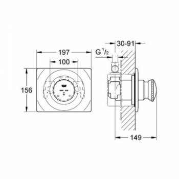 Cмеситель для душа GROHE Conromix Surf 36121000 (внешняя часть). Фото