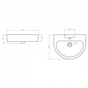 Раковина BELBAGNO Marino 55х43 BB105L. Фото