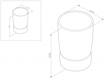 Стеклянный стакан, отдельностоящий AM.PM Sensation A3031300 для ванной комнаты. Фото