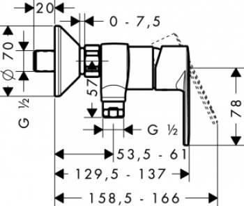 Смеситель для душа HANSGROHE Tails E2 31662000. Фото