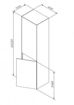 Шкаф-пенал подвесной 40 см, универсальный, белый матовый AM.PM Inspire 2.0 M50ACHX0406WM. Фото