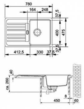 Кухонная мойка FRANKE Euroform EFG 614-78 ваниль 114.0296.623. Фото