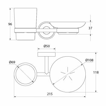 Подстаканник и мыльница IDDIS Calipso CALMBG0i57 для ванной комнаты. Фото