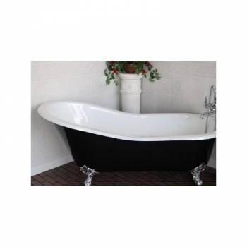 Ванна чугунная MAGLIEZZA Gracia 170х80 (экран черный,ножки белый). Фото