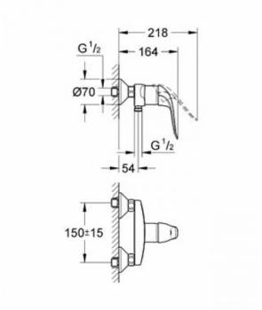 Смеситель для душа GROHE Euroeco 32740000. Фото