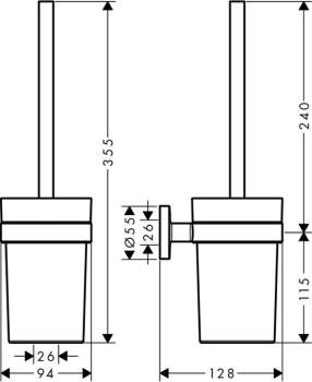 Ерш туалетный Hansgrohe Logis Universal 41722000 для ванной комнаты. Фото