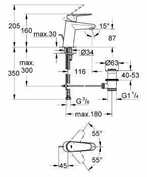 Смеситель для раковины Grohe Eurodisc Сosmopolitan 33190002. Фото