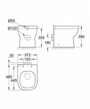 Унитаз напольный GROHE Euro Ceramic 39329000. Фото