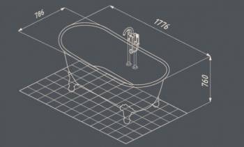 Ванна из литьевого мрамора SALINI EGIDA 179х79 100511G/M. Фото