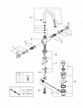 Смеситель для раковины GROHE Atrio Jota 21022000. Фото
