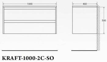 Тумба под раковину подвесная BELBAGNO KRAFT-1000-2C-SO-PP Pino Pasadena. Фото