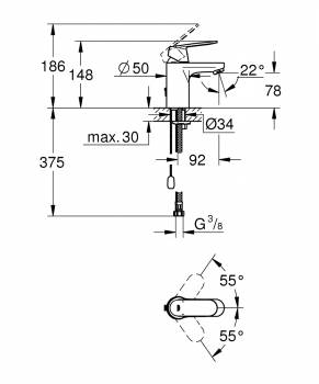 Смеситель для раковины Grohe Eurosmart Cosmopolitan 32827000. Фото