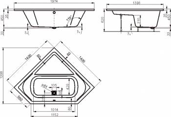 Ванна акриловая VAGNERPLAST Cavallo corner 140 VPBA140CAV3X-01. Фото