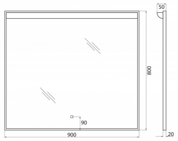 Зеркало с подсветкой BELBAGNO SPC-UNO-900-800-TCH. Фото