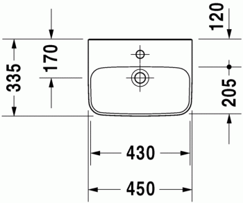 Раковина с переливом DURAVIT DURASTYLE 45х34 0708450000. Фото