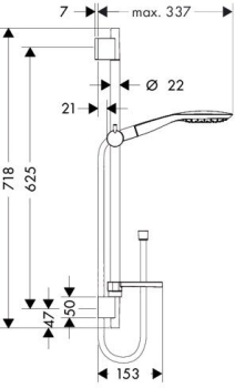 Душевой гарнитур Hansgrohe Raindance Select 150/Unica 27856000. Фото