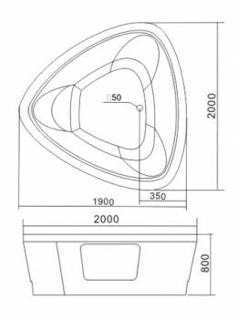 Акриловая ванна GEMY G9068 K. Фото