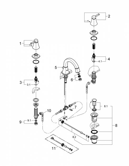 Смеситель для раковины GROHE Grandera 20417IG0. Фото