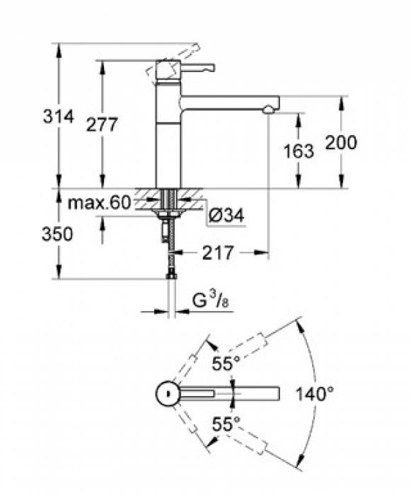 Смеситель для мойки GROHE Essence 32105000. Фото