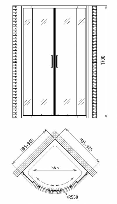 Душевой уголок GEMY Victoria S30072-170. Фото