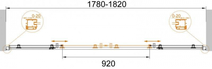 Душевая дверь CEZARES Anima ANIMA-W-BF-2-180-C-Cr. Фото