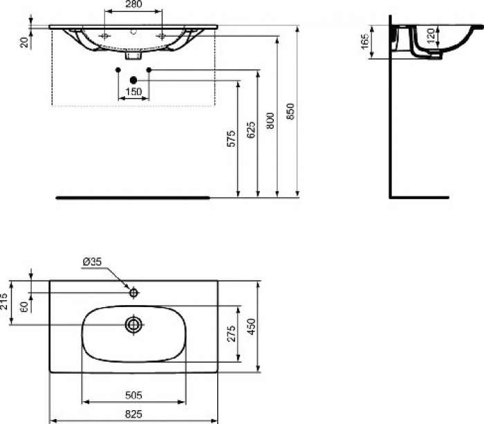 Раковина IDEAL STANDARD Tesi 82х45 T350901. Фото