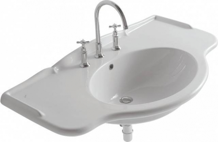 Раковина встраиваемая CERAMICA GLOBO PAESTUM 110х60 PA022.BI*1. Фото