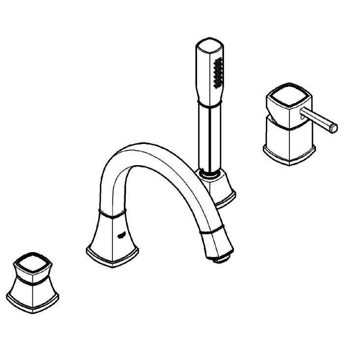 GROHE 19936DA0 Grandera Смеситель однорычажный для ванны на 4 отвесртия. Фото