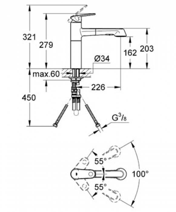 Смеситель для мойки GROHE Europlus 33933002. Фото