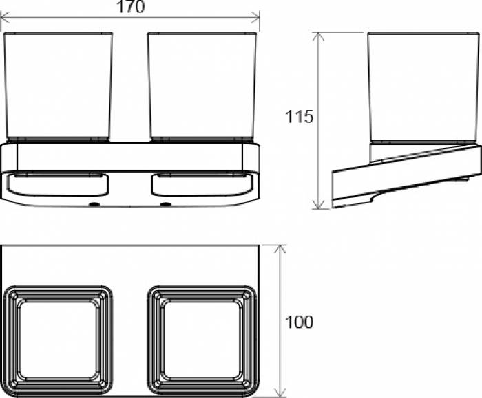 Держатель с двумя стаканами RAVAK 10° TD 220.00 X07P322 для ванной комнаты. Фото