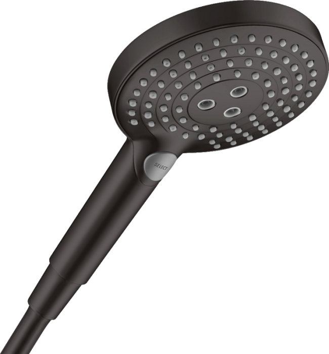 Ручной душ Hansgrohe Raindance Select S , 12 см, 3 режима 26530670, чёрный матовый. Фото