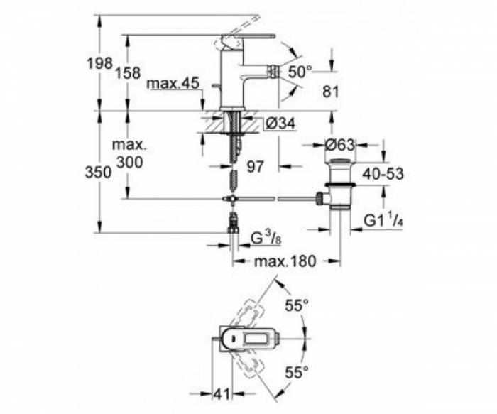 Смеситель для биде GROHE Quadra 32636LS0. Фото