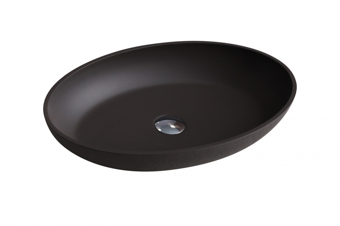 Раковина ACQUABELLA COLEZZIONI 58х38 LAVABO_ON-TOP_OVAL_SLATE_NEGRO. Фото