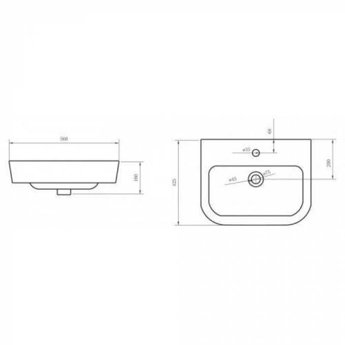 Раковина BELBAGNO Albano 56х43 BB120L. Фото