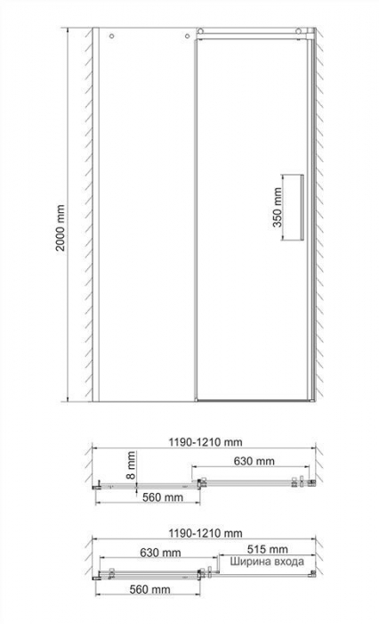 Душевая дверь WASSERKRAFT Dinkel 58R05. Фото