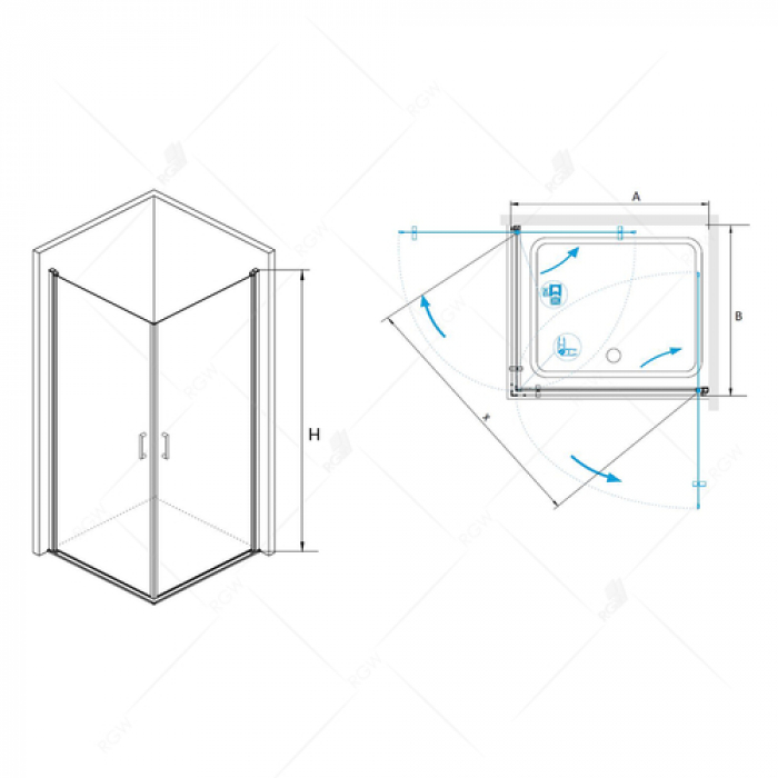 Душевой уголок RGW LEIPZIG LE-30 06123000-11. Фото