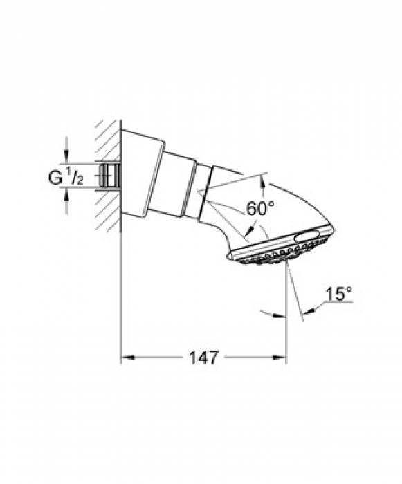 Верхний душ GROHE Relexa 27064000. Фото