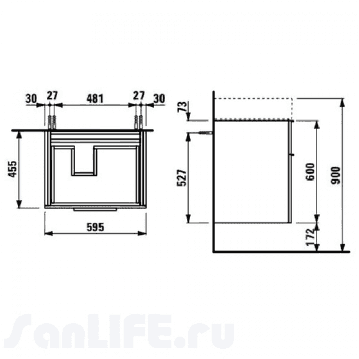 Тумба под раковину LAUFEN Kartell 4.0756.2.033.631.1. Фото