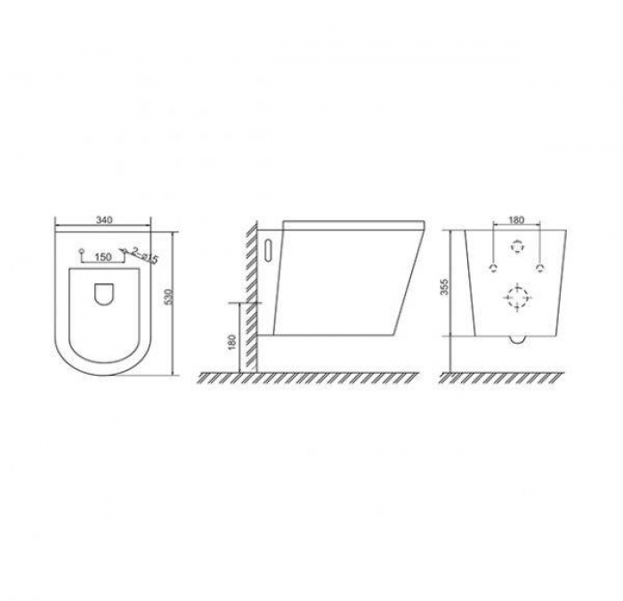 SOLE LOFT Безободковый унитаз подвесной с сиденьем Soft-close. Фото