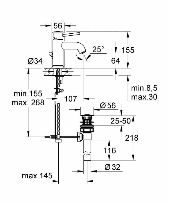 GROHE 32862000 Classic Смес.д.раков,сл.гарн.. Фото