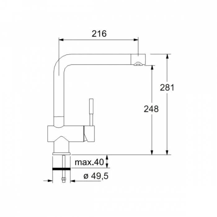 Смеситель для кухни FRANKE Platte 370-1 115.0029.840. Фото