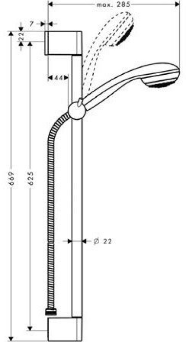 Душевой гарнитур Hansgrohe Crometta 85 65cm 1jet/Unica 27728000. Фото