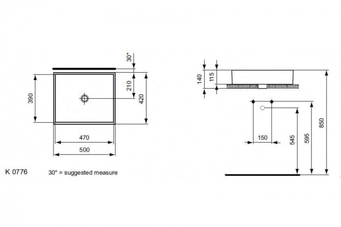 Раковина IDEAL STANDARD Strada 50х42 K077601. Фото