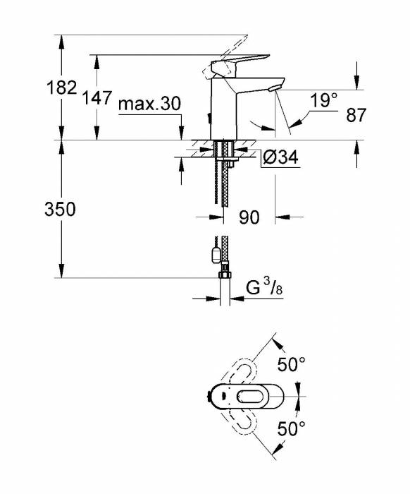 Смеситель для раковины GROHE BauLoop 23336000. Фото