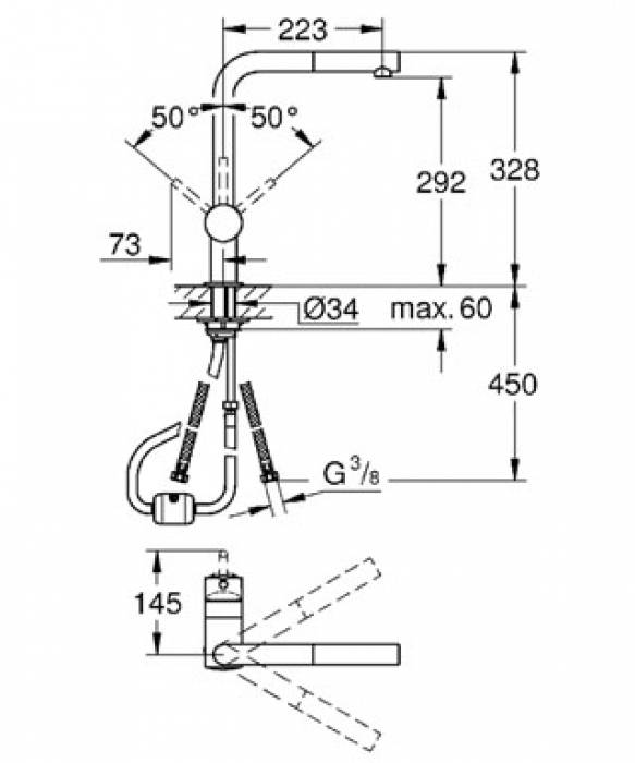 Смеситель для мойки GROHE Minta 32168000 Смеситель для мойки GROHE Minta 32168000. Фото