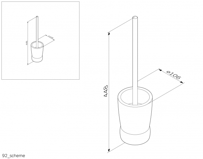 Стойка с туалетной щеткой AM.PM Sensation A3033200 для ванной комнаты. Фото