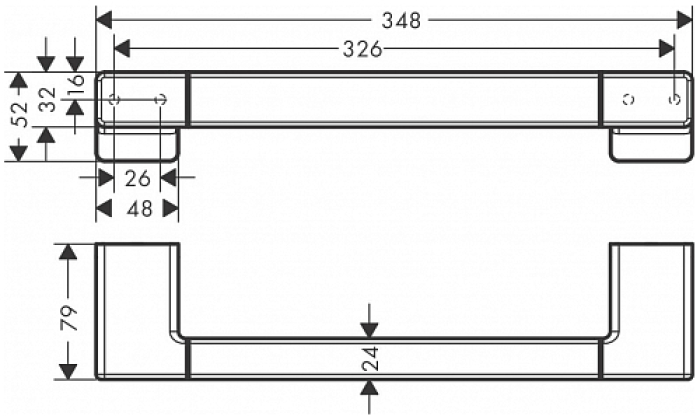 Поручень AddStoris Hansgrohe 41744000, хром для ванной комнаты. Фото