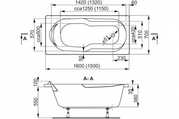 Ванна акриловая VAGNERPLAST Nymfa 150 VPBA157NYM2E-01. Фото